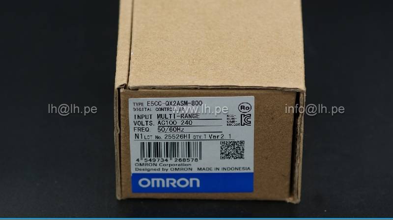 E5CC-QX2ASM-800                Controlador de temperatura Multi-Rango, 48x48mm, 100 → 240VAC, 50/60Hz, 1 salida, entrada Universal, OMRON 