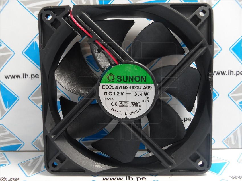 EEC0251B2-000U-A99            Ventilador CC, axial, 12VDC, 120x120x25mm, 158m3/h