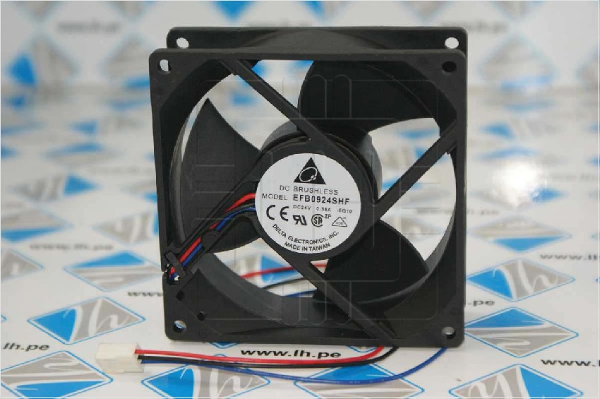 EFB0924SHF-5Q10                 Ventilador Axial DELTA EFB0924SHF-5Q10 24V 0,38A , con 3 Cables y conector