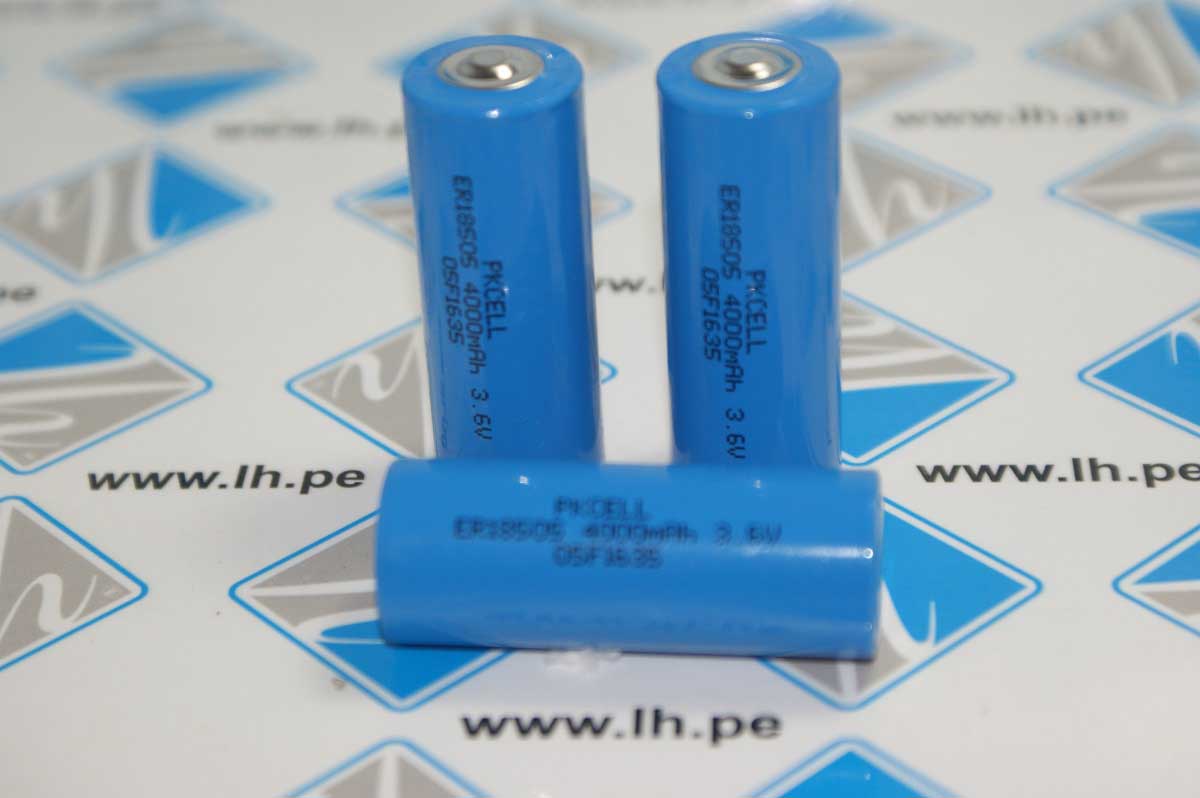 ER18505             Batería Lithium 3.6V, LiSOCl2, Tamaño A, 4000mAh