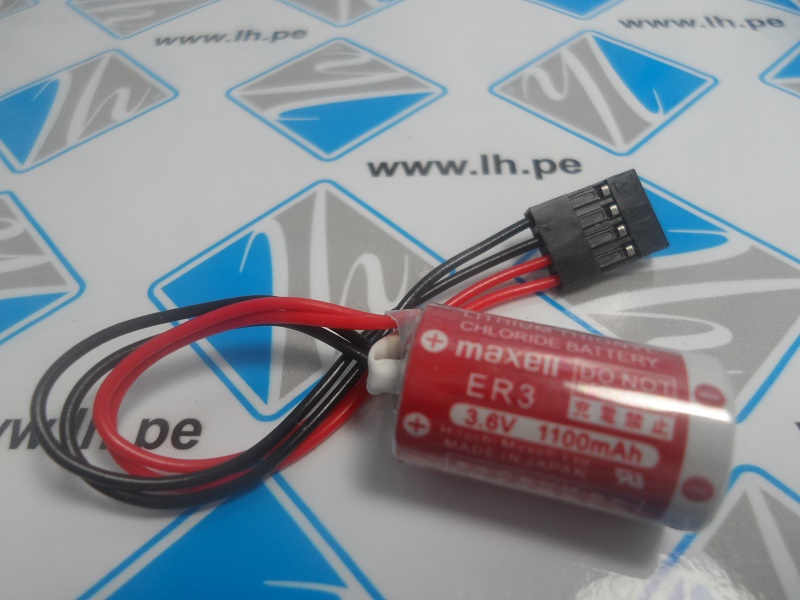 ER3-4P     MAXELL ER3 +Connector 1/2AA 3.6V 1100mAh Lithium Battery
