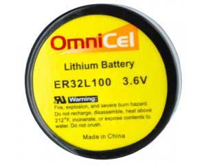 ER32L100      Batería Lithium 3.6V, 1700mAh, 1/6D, Thionyl Chloride (Li-SOCI2)
