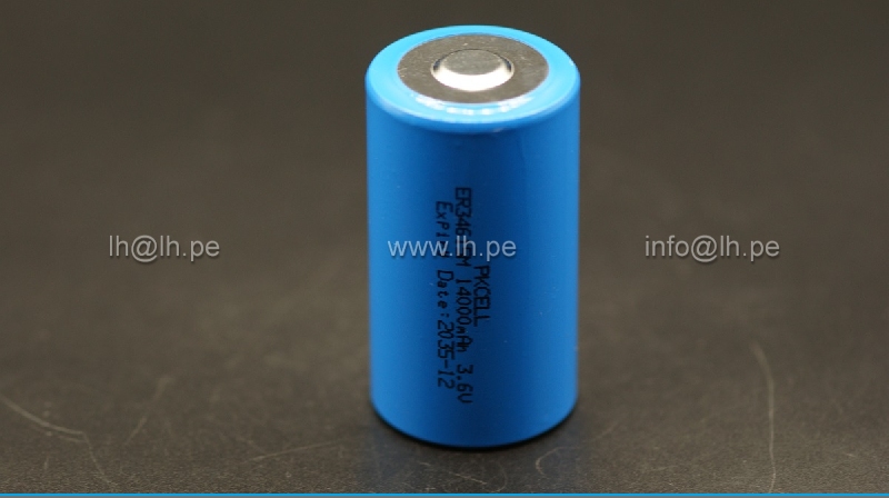 ER34615M                 Batería Lithium 3.6V, 14500mAh, tamaño D, Marca: PKCELL