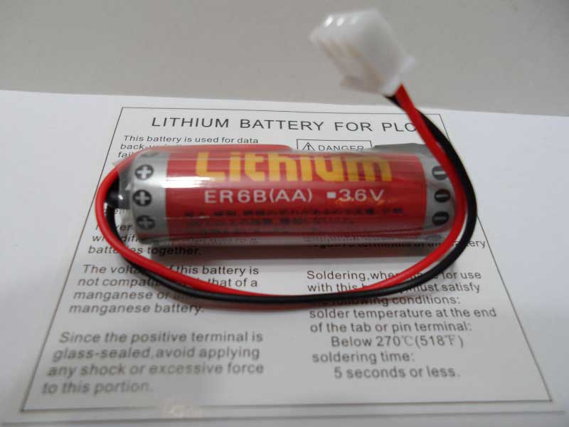 ER6B(AA)       Battery Lithium With Plug 3.6V 1800Mah