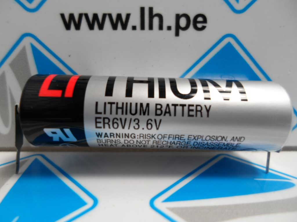 ER6V/3.6V      Bateria Lithium 3.6V 2400mAh con 2 Pines tipo Axial
