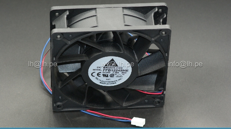 FFB1224SHE-R00       Ventilador Axial 120x120x38mm, 24VDC, 1.20A, con 3 cables de sensor, Delta