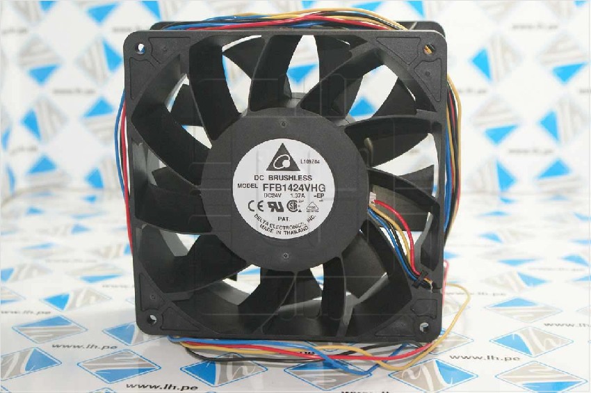 FFB1424VHG-EP             Ventilador Tubo axial 24 VCC Cuadrado - 139.7mm L x 139.7mm H Bola 252.1 ft3/min (7.06m³/min) 4 extremidades del hilo