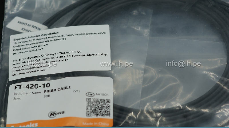 FT-420-10                   Sensor fibra óptica Alcanc: 0÷500mm Long: 2m; Rosca: M4, AUTONICS
