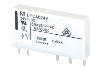 FTR-LYCA024Y             Relay electromagnético, SPDT, Bobina 24VDC, 5 pines, 6A/250V