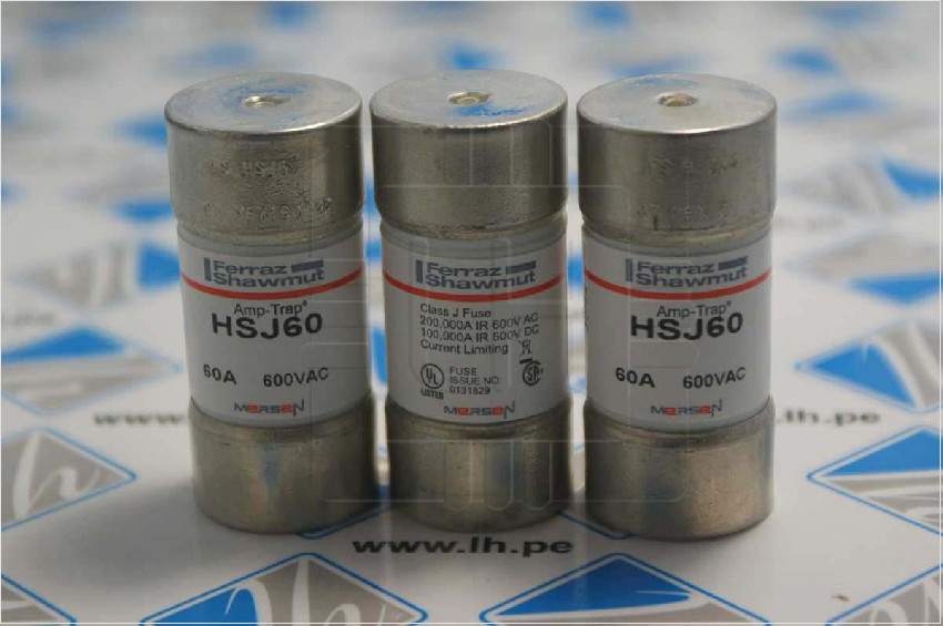 HSJ60           Fuse, High Speed, Class J, I.R. 200kA AC/100kA DC, 600VAC/500VDC, 60A