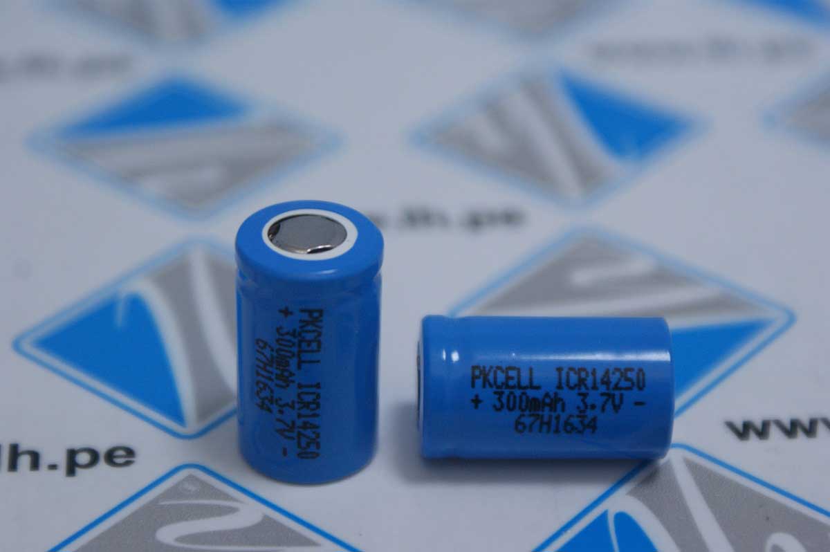 ICR14250              Batería recargable, Li-Ion, 1/2AA, 3.7V, 300mAh