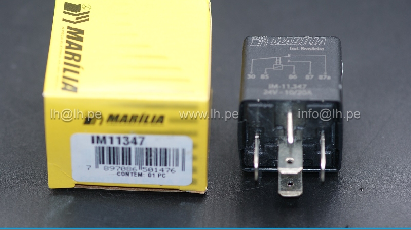 IM11347                   Rele automotriz de Luces 24V, 5 Pines, 10A/20A, MARILIA
