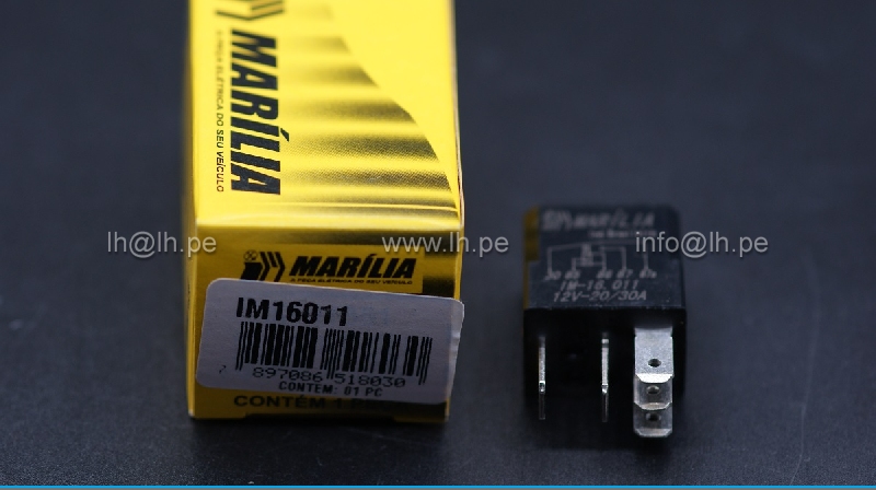 IM16011              Rele automotriz 12V, 5 Pines, 20/30A, MARILIA