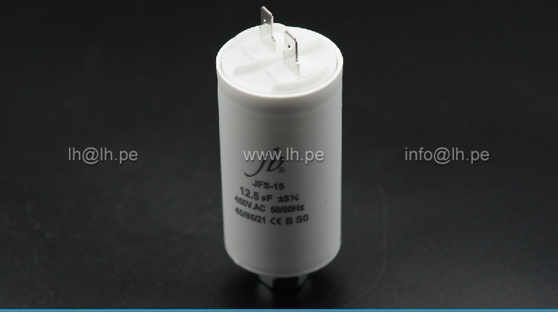 JFS15A612BJ000000BB                    Condensador para motores, de trabajo; 12,5uF, 450VAC, +/-5%, 50/60Hz, JB Capacitors