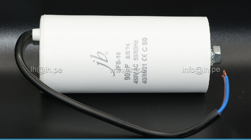 JFS16A6906J000000B                   Condensador para motores, de trabajo; 90uF, 450VAC, 50/60Hz, JB CAPACITORS