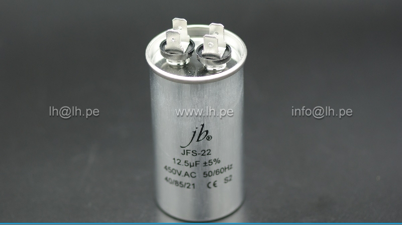 JFS22A612BJ000000BB                     Capacitor metalizado para motor de trabajo 12.5uf, 450VAC, marca JB