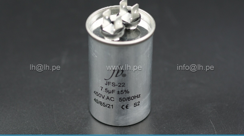 JFS22A6755J000000BB                        Condensador metalizado para motores de trabajo; 7.5uF, 450VAC, JB Capacitors
