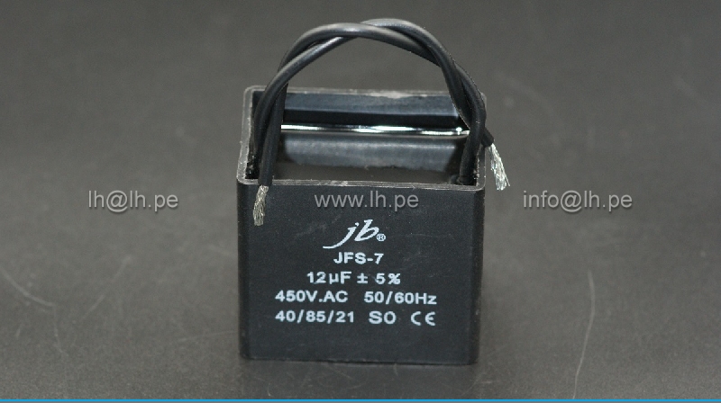 JFS7A6126J000000B                 Condensador para motor de trabajo 12uF, 450VAC, 5%, marca JB