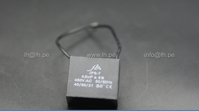 JFS7A6455J000000B                     Condensador para motor de trabajo 4.5uF, 450VAC, con cables, marca JB