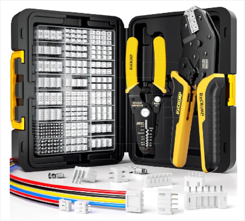 JST-XP2                   Kit de conectores de herramienta de crimpado, con 24 tipos JST-PH de 0.079 in + JST-XH 0.098 in, crimpadora de alambre de trinquete, alicates de engarzado, herramienta de crimpado de alambre