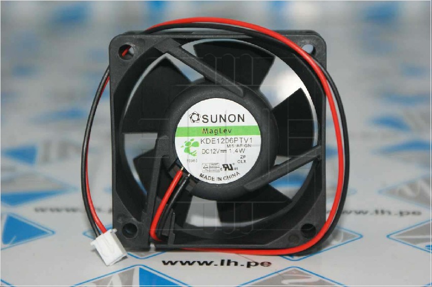 KDE1206PTV1.MS.AF.GN           Ventilador Axial DC, 12VDC, 60x60x25mm, con 2 cables y conector