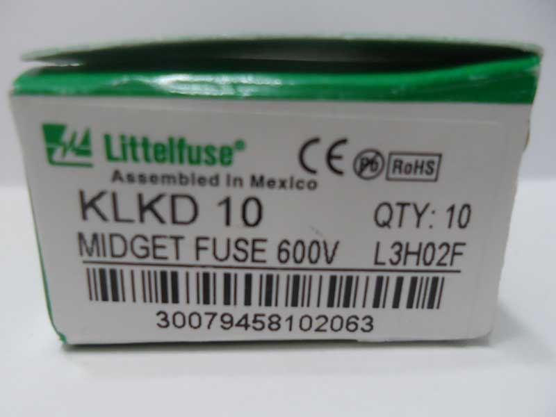 KLKD10 Fusible 10A, 600VAC/DC, M, Fast Acting