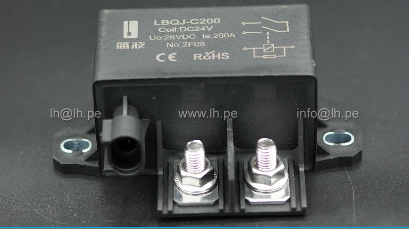 LBQJ-C200 24VDC                 Relay electromagnético, SPST-NO DM, Bobina, 24VDC, 200A, LANBOO