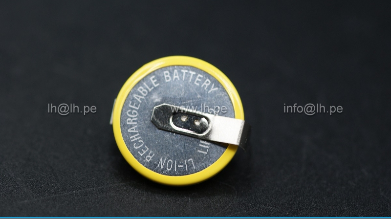 LIR2032            Batería Li-Ion recargable 3.6V, con 2 pines,
