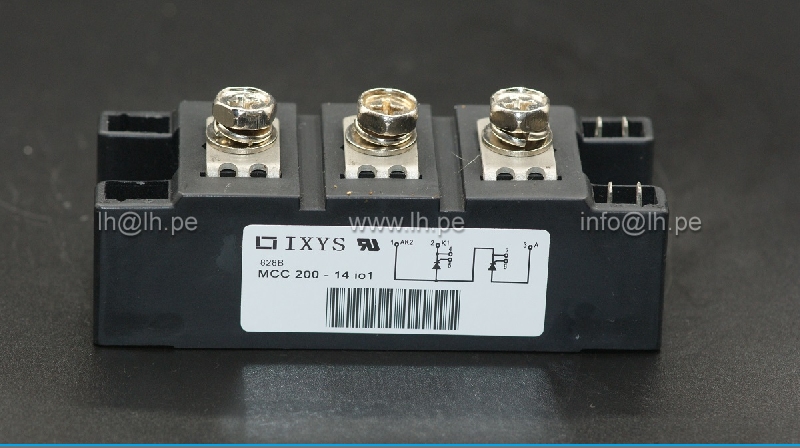 MCC200-14IO1       Módulo Thyristor doble serial, 200A, 1600V, 150mA,Y4, Y4-M6, Marca: IXYS Corporation