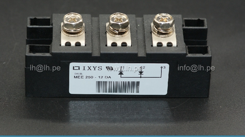 MEE250-12DA                 Módulo doble diodos; 260A, 1200V; Y4-M6; Ufmax: 1,54V, IXYS