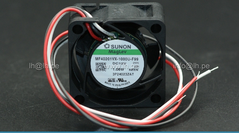 MF40201VX-1000U-F99                    Ventilador DC axial 12VDC, 40x40x20mm, 1.06W, Marca SUNON