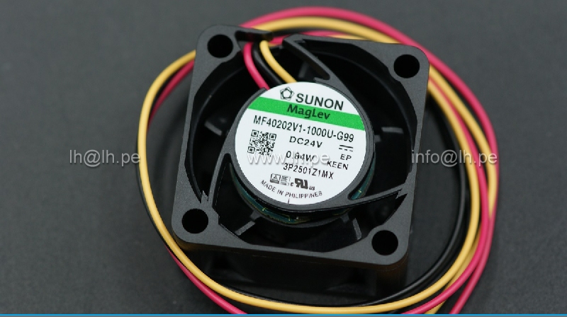 MF40202V1-1000U-G99                         Ventilador axial 24VDC, 40x40x20mm, 3 cables, 0.84W, marca SUNON