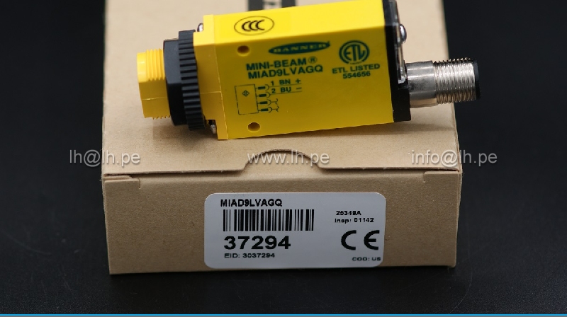 MIAD9LVAGQ                  Sensor Retrorreflectivo, polarizado ópticos 78.740" (2m) luz encendida/Oscuridad encendida; BANNER