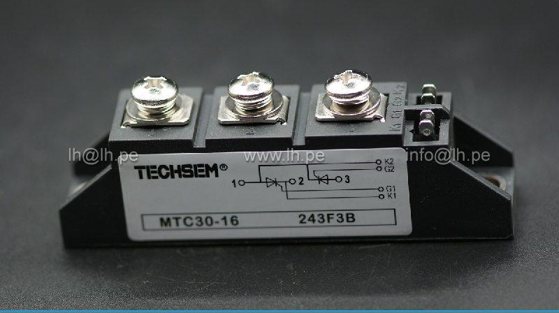 MTC30-16                    Modulo SEMIPACK Thyristor y Diodo 30A, 1600VAC, TECHSEM
