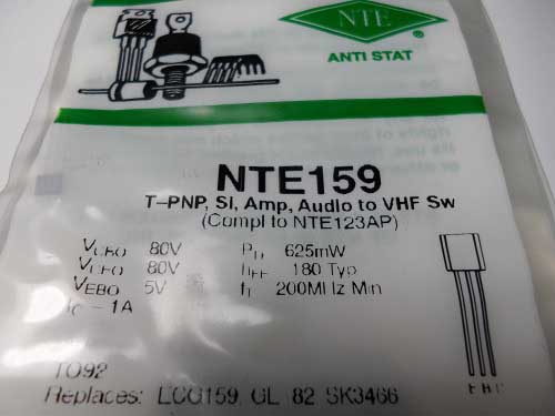 NTE159. Silicon PNP Transistor. Audio Amplifier, Switch. (Compl