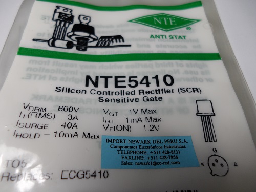 NTE5410      Silicon Controlled Rectifier-600vrm 3a To-5/To-39 Igt=1