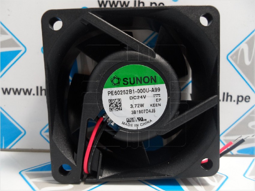 PE60252B1-000U-A99          Ventilador CC axial 24VDC, 60x60x25mm, 61.16m3/h, 44dBA, 26AWG.