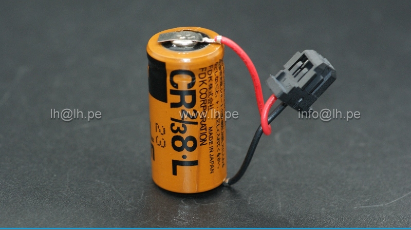 CR2/38.L              Batería Lithium para PLC, CR2/3 8.L, 3V, 1900mAh, con salida cable y conector negro