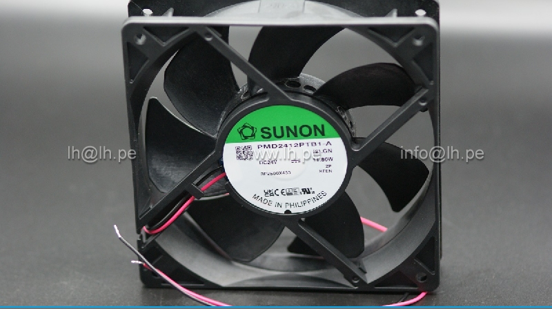 PMD2412PTB1-A.(2).GN 2CABLES             Ventilador axial 24VDC, 120x120x25mm, 2 cables, marca Sunon