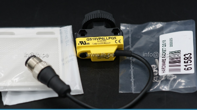 QS18VP6LLPQ5                  Sensor Retrorreflectivo, polarizado, ópticos 32.81' (10m) PNP, Oscuridad encendida, luz encendida