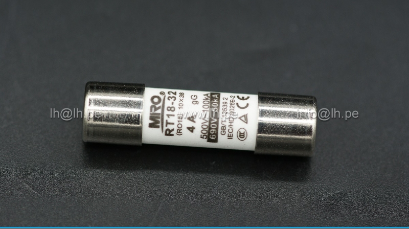 RT18-32(RO15) 4A                     Fusible tipo cartucho 4A, 500/690VAC, gG, 10X38mm, MIRO
