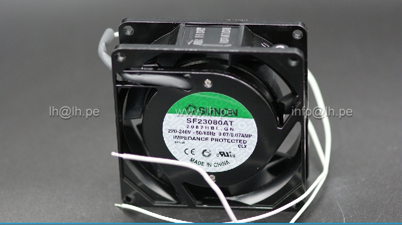 SF23080A2083HSL.GN                Ventilador axial 230VAC, 80x80x38mm, 2 cables, 0.07A, marca SUNON