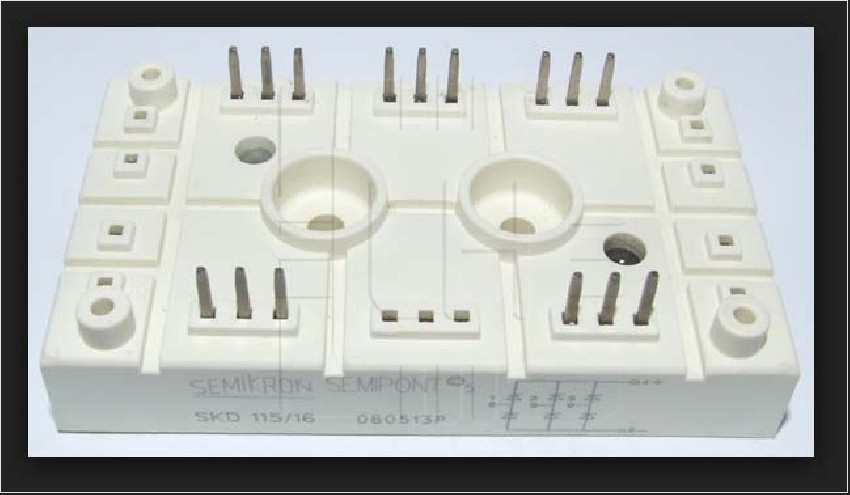 SKD115/16     Puente rectificador trifásico; 1,6kV; 110A; SEMIPONT5; G57