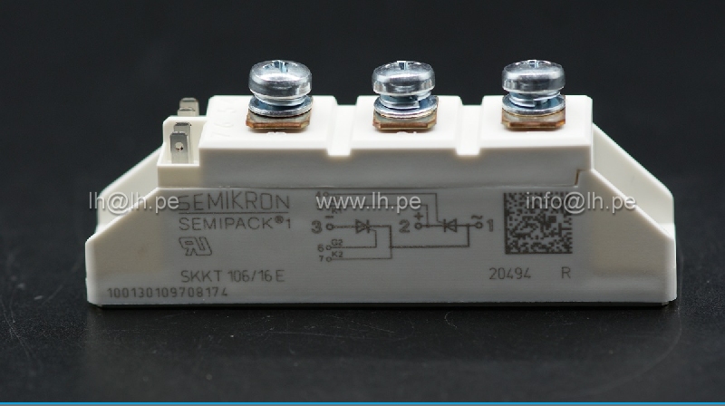SKKT106/16E SKKT 106/16E       Modulo Thyristor/Thysristor 1600V, 106Amp. Semipack1, V, A46