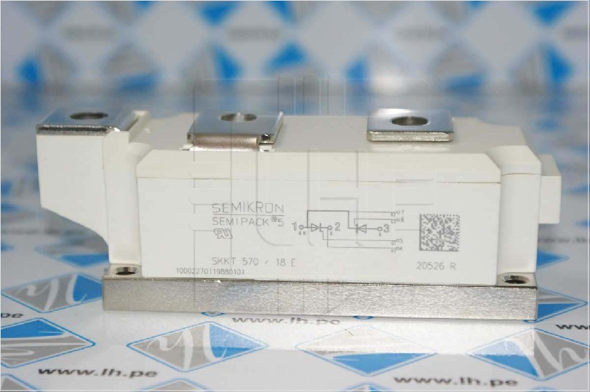 SKKT570/18E           Módulo thyristor 570A, 1800V, doble serial, SEMIPACK5