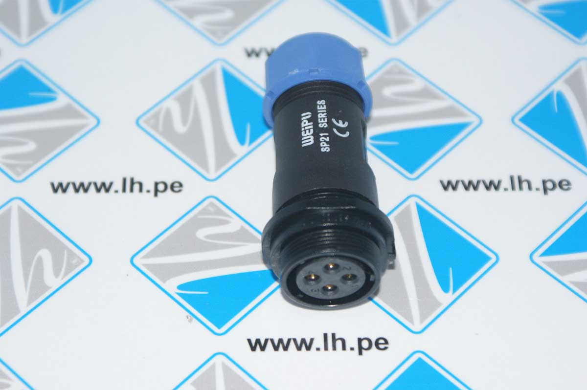 SP2111/S4II 1N              Conector SP21, hembra, aéreo, 4 Pines, 7-12mm