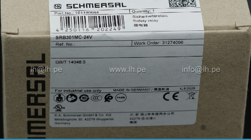 SRB301MC-24V                  Modulo de automatización: relé de seguridad; 24VAC; 24VDC; IP20, SCHMERSAL