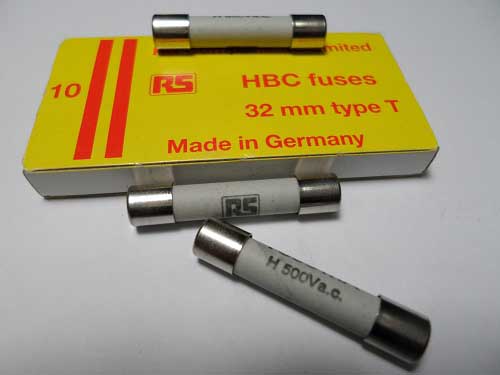 70-065-63/0.5ARS Fusible rapido F HBC,500mA 6.3x32mm