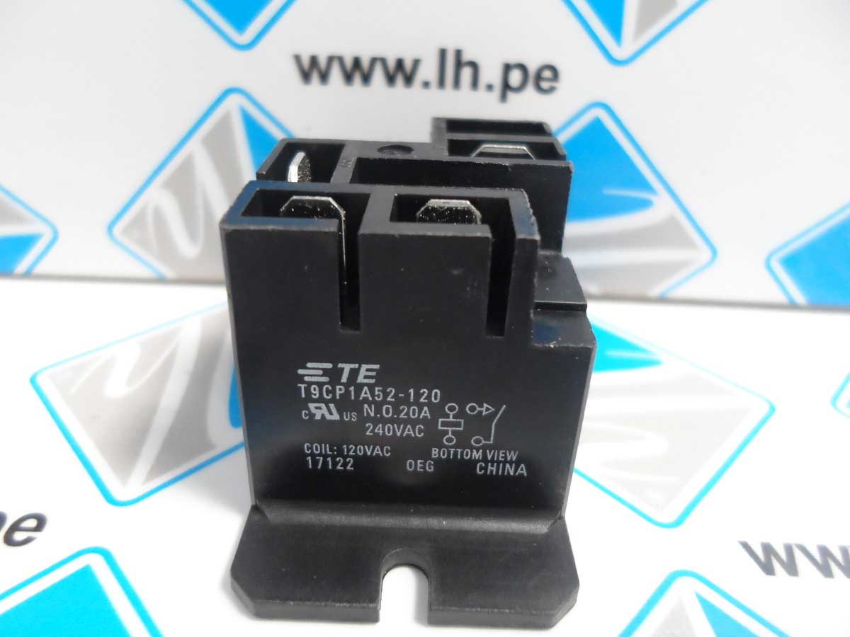 T9CP1A52-120        Power Relay, SPST-NO, 120 VAC, 20 A, T9C Series, Panel