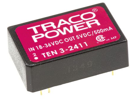 TEN 3-2411       TRACOPOWER 3W Isolated DC-DC Converter, Vi